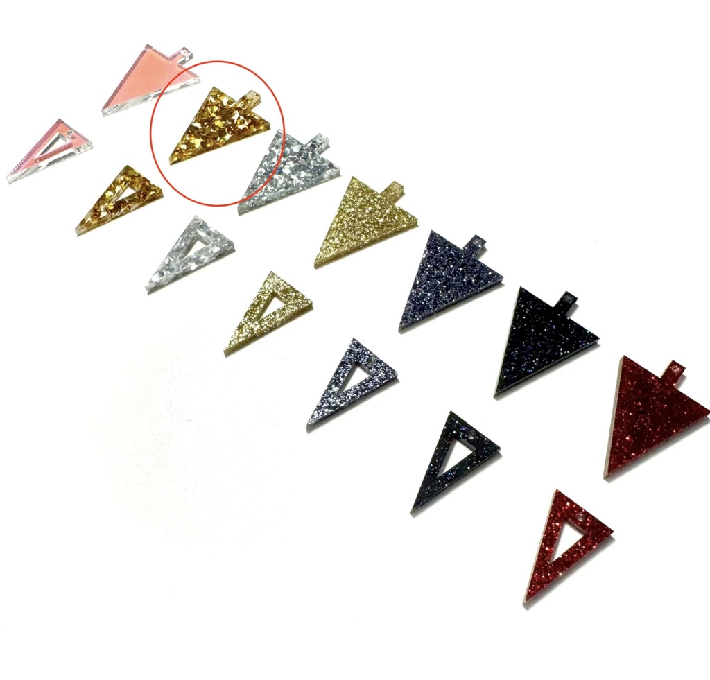 TELLMEE - Accessoire de Boucle d'Oreille TIKA Triangle Paillettes confetti Or