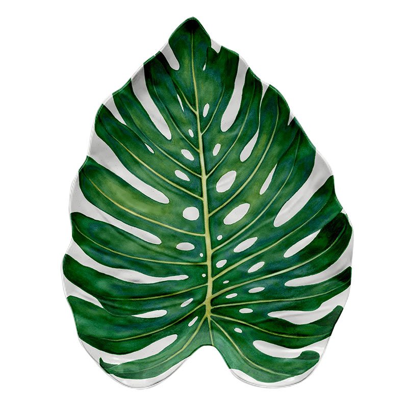 TOUCH MEL - Plat en Mélamine YORK Floreal LEAF TRAY Large