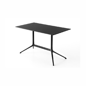 KRISTALIA - Table ELEPHANT Laminé Noir/Alu Noir 150x69xH&05cm