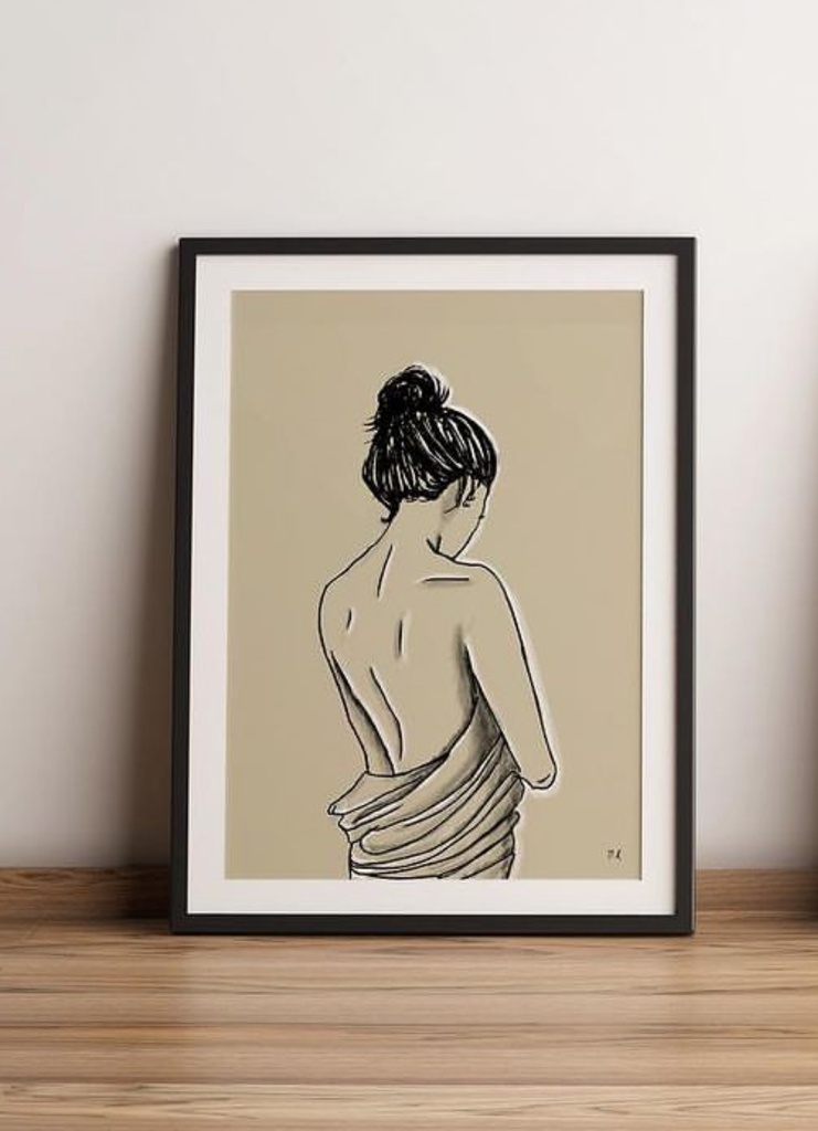 Caraboutcha - Poster NAKED (femme de dos) 30x40