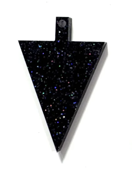 TELLMEE - Accessoire de Boucle d'Oreille TIKA Triangle Paillettes noir