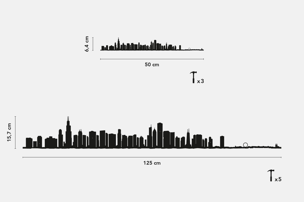 THE LINE - Chicago NOIR 50cm