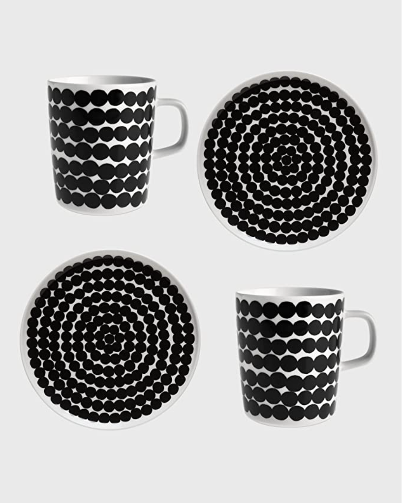 MARIMEKKO - Assiette 20cm SIIRTOLAPUUTARHA OIVA Plate NOIR/BLANC (copie)