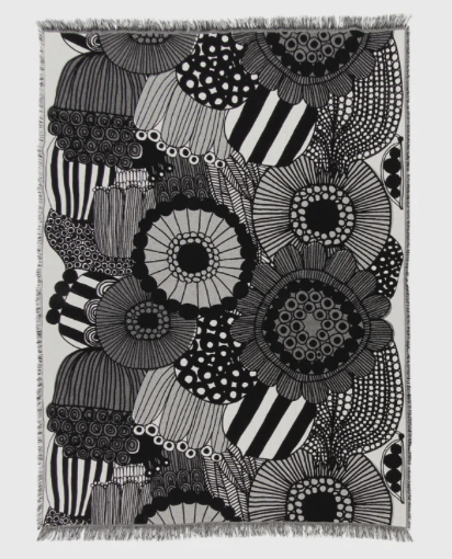 MARIMEKKO - Plaid Blanket RASYMATTO Black/White (copie)