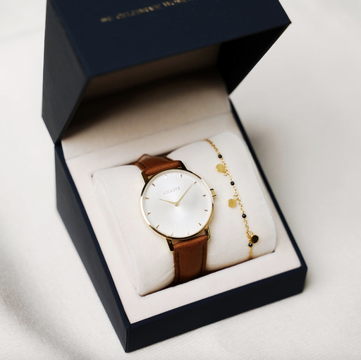 AMALYS - Coffret Montre LEONIE + Bracelet Or