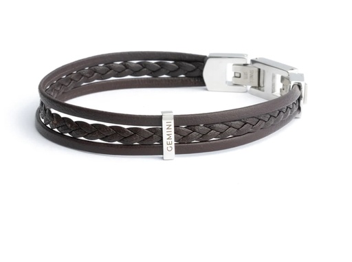 GEMINI - Bracelet TER Triple Cuir Brown