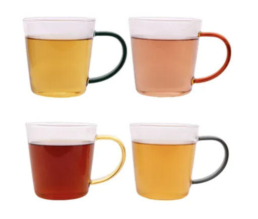 POINT VIRGULE - Set de 4 tasses en verre borosilicate 300ml